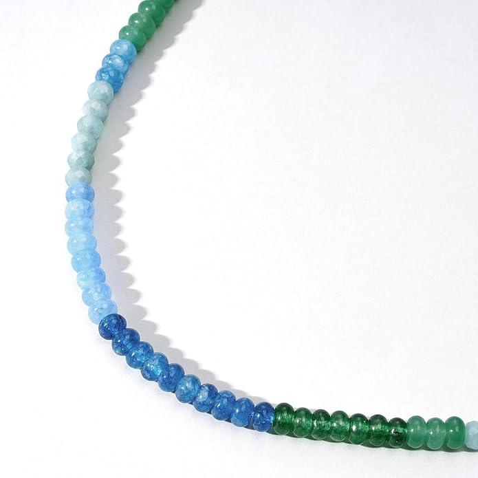 KELORIS PATH Beaded Necklace for Women, Colorful Gemstone Boho Bead Choker for Beach, Trendy Summer Natural Stone Jewelry Gifts