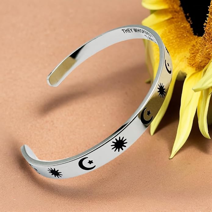 Dczosily Inspirational Bracelets for Women Stainless Steel Cuff Bracelet Engraved Jewelry Motivational Bangles Personalized Gifts for Best Friend/Mom