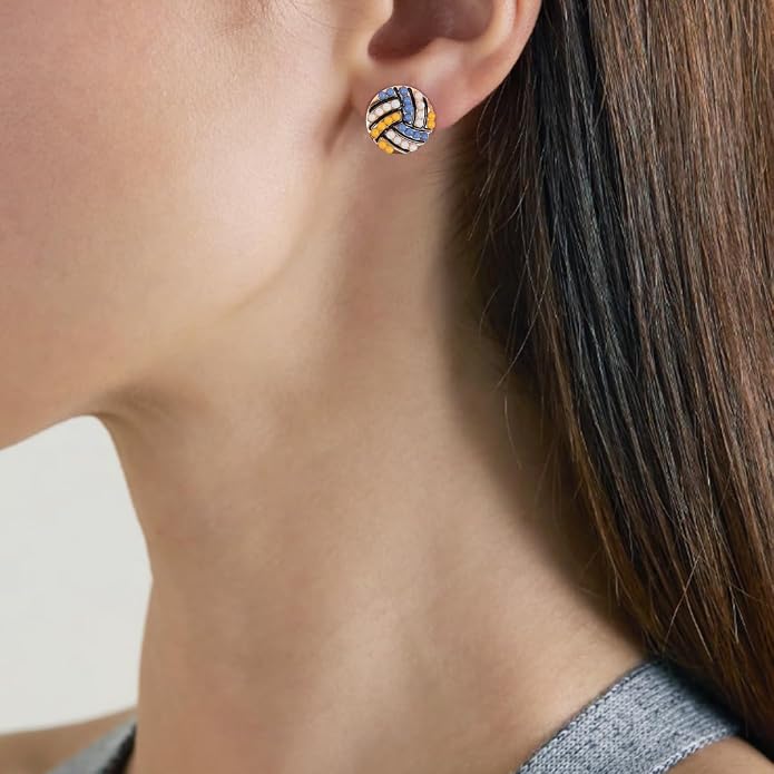Sports Earring Set for Women Multi Pairs Assorted Multipack - Stud Earrings Jewelry Gift for Sports Mom Football, Baseball, Basketball, Soccer Team