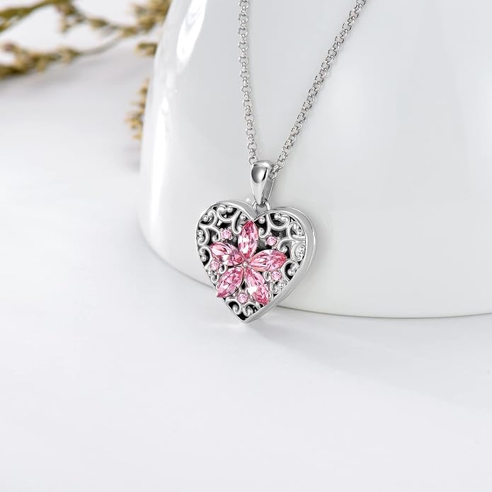 Dorunmo Personalized Locket Necklace 925 Sterling Silver that Holds Pictures Butterfly Birthstone Photo Heart Locket Custom Jewelry Congratulations New Beginnings New Job Gifts for Women