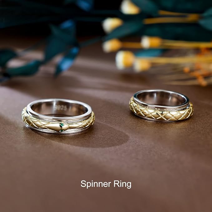 Fidget Ring Spinner Ring for Anxiety Women Men Daughter Real S925 Sterling Silver Fidget Ring