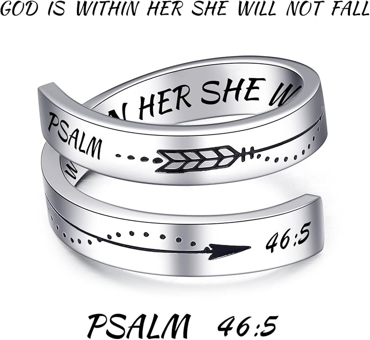 Inspirational Rings for Women Statement Stainless Steel Spiral Wrap Twist Ring Encouragement Personalized Jewelry Birthday Gifts