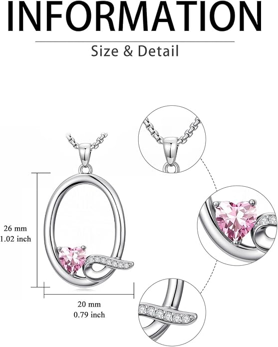 Birthday Gifts for Women Alphabet A to Z Initial Birthstone Pendant Necklaces for Women - 18k White Gold Plated Personalized Name Jewelry Anniversary Graduation Gifts for Wife Her Daughter Girlfriend(with Gift Box)