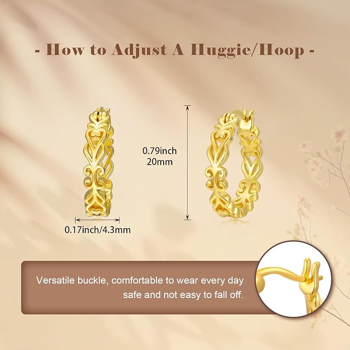 Gold Dainty Hoop Earrings for Women Hypoallergenic Lightweight 14K Gold Huggie Earrings Jewelry Valentines Day Gifts for Wife Girlfriend Her
