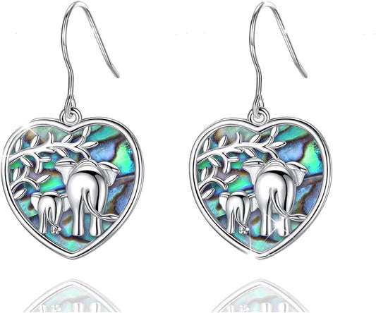 AEONSLOVE Elephant Sterling Silver Earrings, Elephant Jewelry for Women, Mother's Day Gift