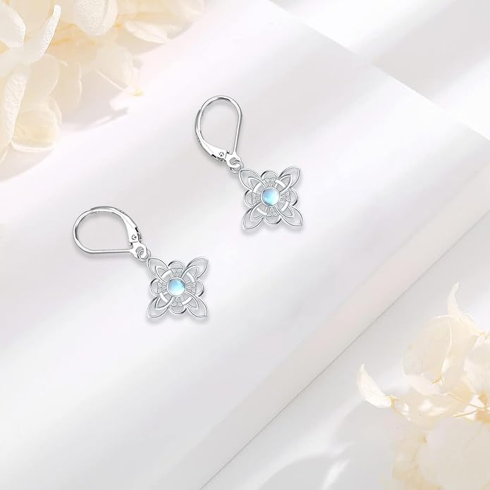 Tree of Life/Cat/Turtle/Butterfly/Flower/Celtic/Turquoise/Moonstone Dangle Earrings for Women Sterling Silver Cute Animals Drop Earrings Jewelry Gifts
