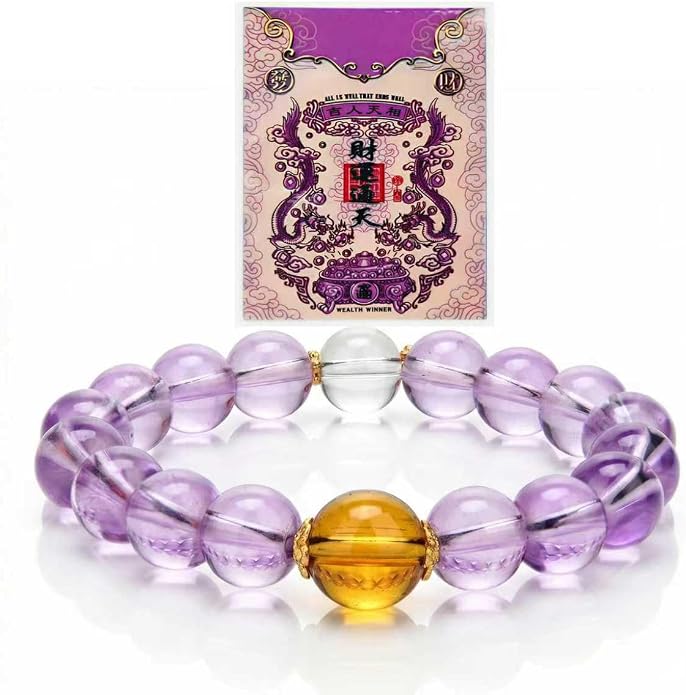 LINGYUAN Feng Shui Wealth and Luck Bracelet with Gold Foil Five Gods Amulet-Red Agate Cinnabar Gemstone Bracelet for Prosperity, Protection & Success, Lucky Charm Gift for Men & Women