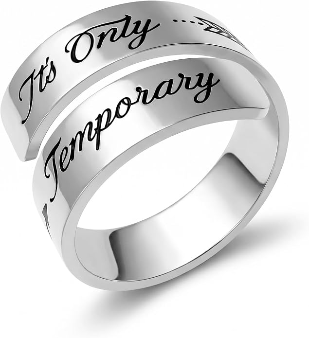 Inspirational Motivational Adjustable Ring Personalized Stainless Steel Spiral Wrap Twist Rings Encouragement Statement Graduation Jewelry Birthday Gifts for Women Teengirls.