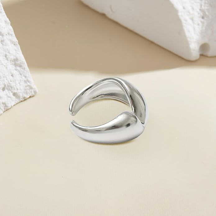 925 Sterling Silver Ring Minimalist Adjustable Rings Band Handmade Rings for Women Girls