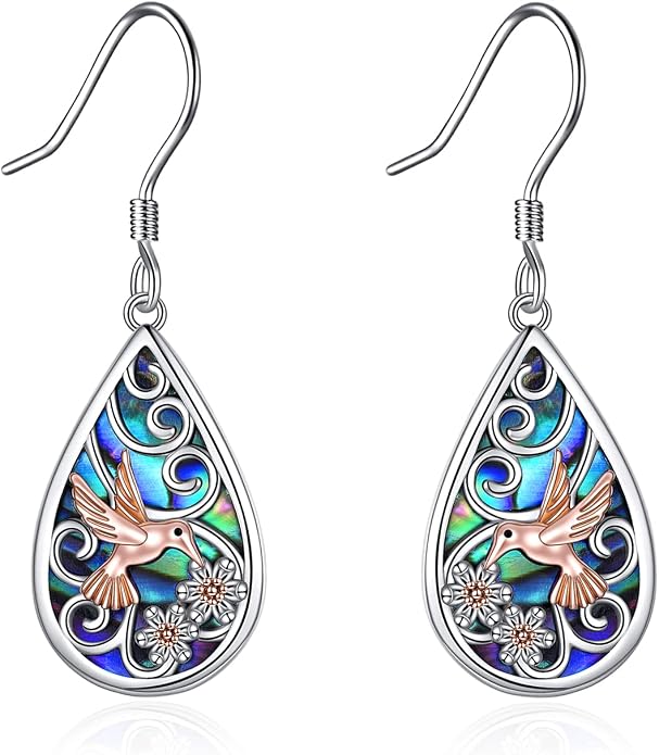 POPLYKE 925 Sterling Silver Tree of Life Dangle Earrings for Women Fashion Abalone Shell Jewelry Gifts for Mom Sister Friend Birthday