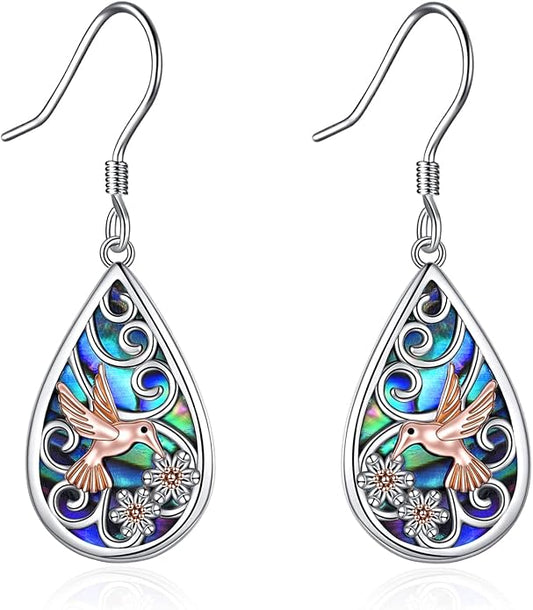 POPLYKE 925 Sterling Silver Tree of Life Dangle Earrings for Women Fashion Abalone Shell Jewelry Gifts for Mom Sister Friend Birthday