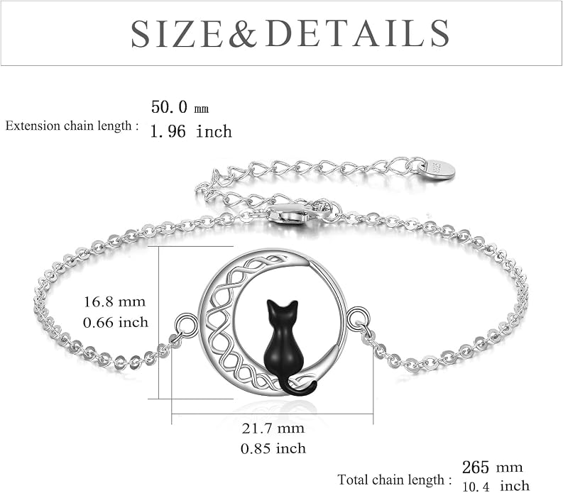 CRMAD Moonstone Moon/Star/Daisy/Turquoise/Rose Flower/Cat/Star/Hecate/Airplane/Pearl/Chakra/Rose Pearl/Butterfly/Wave/Starfish Anklet for Women Sterling Silver Anklet Irish Jewelry