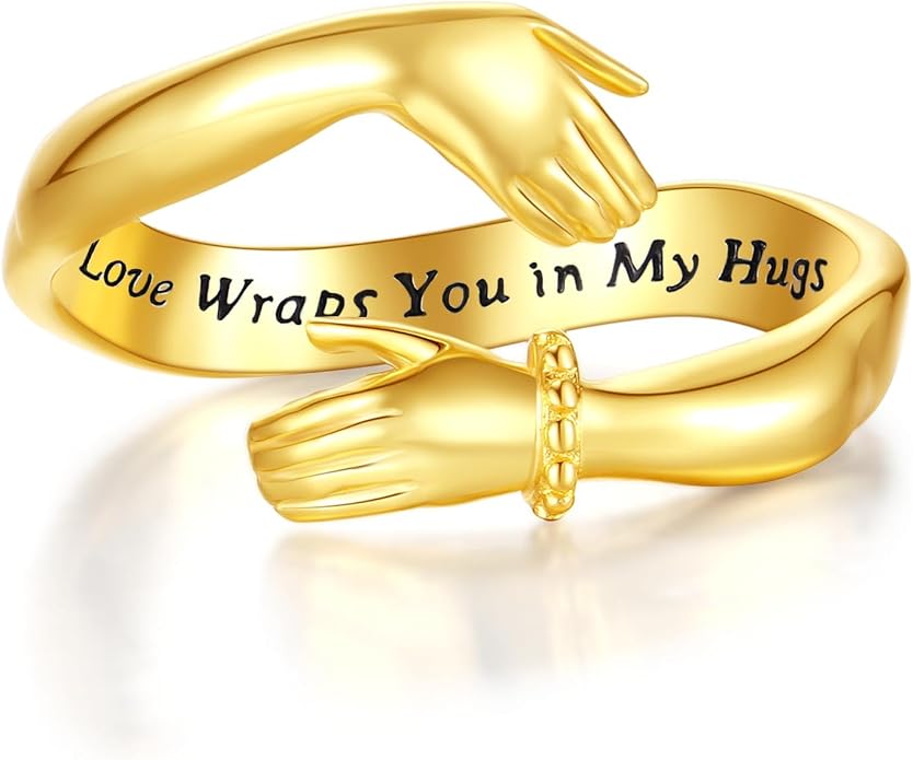 Vito 925 Sterling Silver Adjustable Open Spoon Ring for Women Men, Lotus Sunflower Snake Spoon Band Rings Feather Hug Witches Knot Inspirational Jewelry Gift for Wife