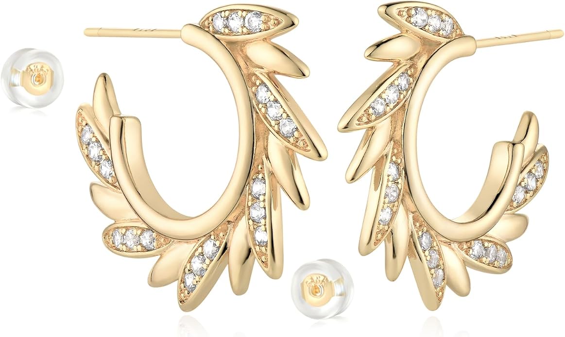 MYEARS Women Hoop Earrings Gold 14K Gold Filled Small Simple Handmade Hypoallergenic Everyday Illusion Jewelry