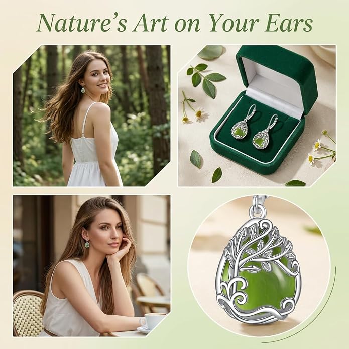 Teardrop Tree of Life/Filigree Earrings for Women Dangle Leverback Earrings Jewelry Gift Anniversary For Her