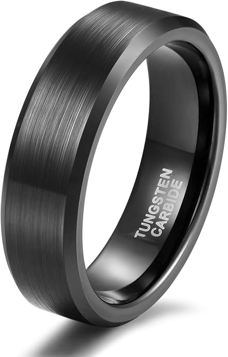 TRUMIUM 2mm 4mm 6mm 8mm 10mm Tungsten Ring Wedding Band for Women Men Bevel Edges Brushed Comfort Fit Size 4-15