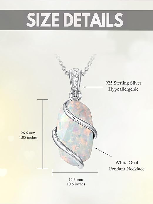 HPQQ Necklace for Women 925 Sterling Silver Dainty Gemstone Pendant Fine Jewelry Birthday Mothers Day Gifts for Mom Wife Her