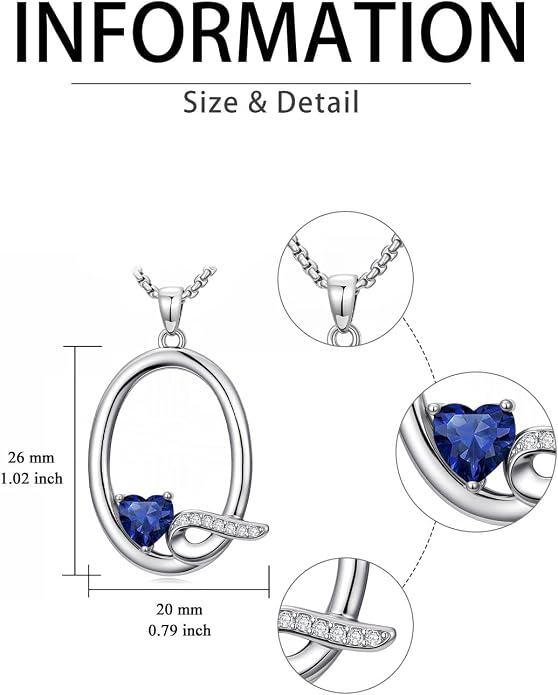 Birthday Gifts for Women Alphabet A to Z Initial Birthstone Pendant Necklaces for Women - 18k White Gold Plated Personalized Name Jewelry Anniversary Graduation Gifts for Wife Her Daughter Girlfriend(with Gift Box)