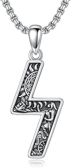 ROMANTICWORK Viking Necklace for Men 925 Sterling Silver Viking Pendant Necklace Amulet Jewelry for Father Husband Birthday Christmas