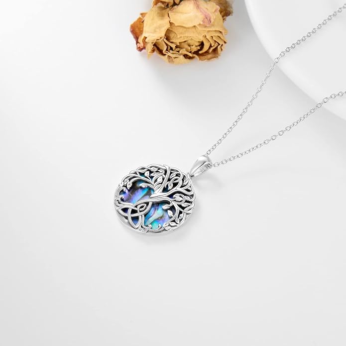 WINNICACA Tree of Life Gifts for Women 925 Sterling Silver Tree of Life Celtic Pendant Necklace Family Irish Jewelry Gifts for Women Wife Girlfriend Anniversary Birthday Gift
