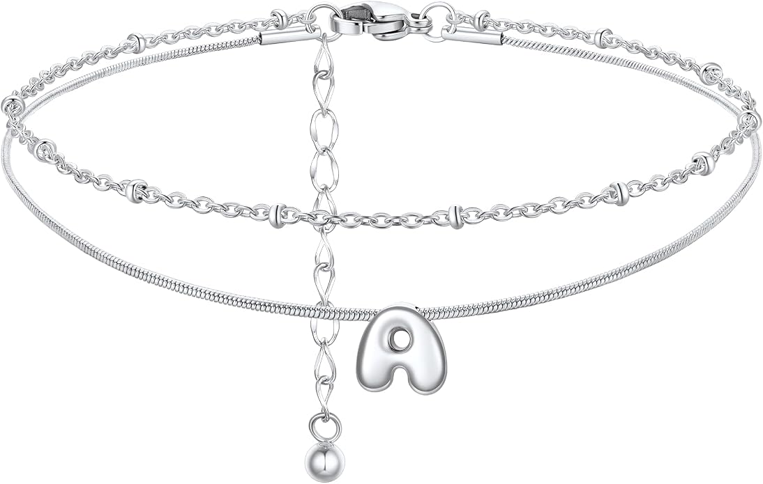 ChainsProMax Initial Ankle Bracelets for Women, Waterproof Anklets Bracelet Adjustable Summer Beach Women Foot Jewelry, Stainless Steel/Gold Plated-Send Gift Box/Letter A-Z