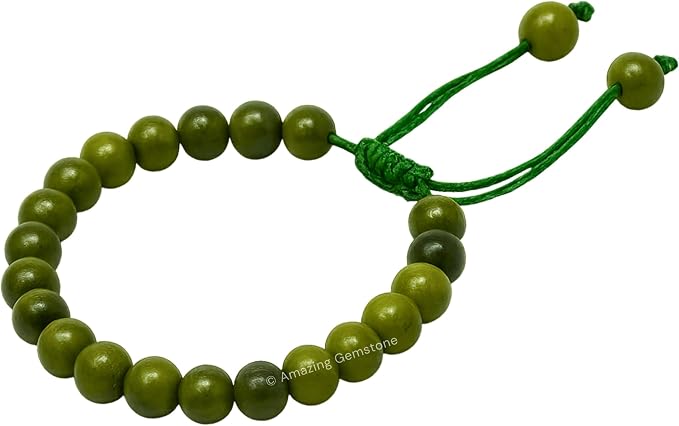 Amazing Gemstone Jade Bracelet, Gifts for Men & Women - Green Jade Protection Healing Crystal Bracelet - 8mm Gemstone Beaded Adjustable Bracelet, Pulseras para Hombres Mujer Stocking Stuffers