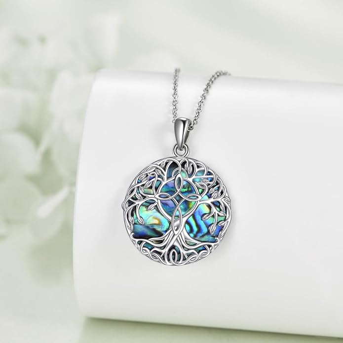 YFN Tree of Life Necklace Sterling Silver Celtic Knot Tree Pendant Jewelry Gifts for Women Men