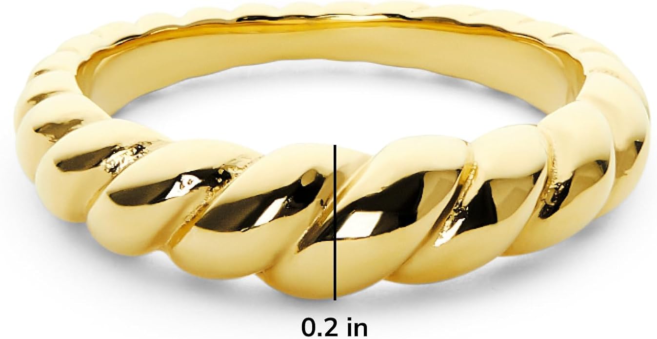 Ana Luisa Gold Rings for Women - 14K Gold Plated Rings for Women Non Tarnish - Trendy Stacking Ring for Daily Wear - Twisted, Heart, Eternity Ring Styles - Hypoallergenic & Water-Resistant Jewelry