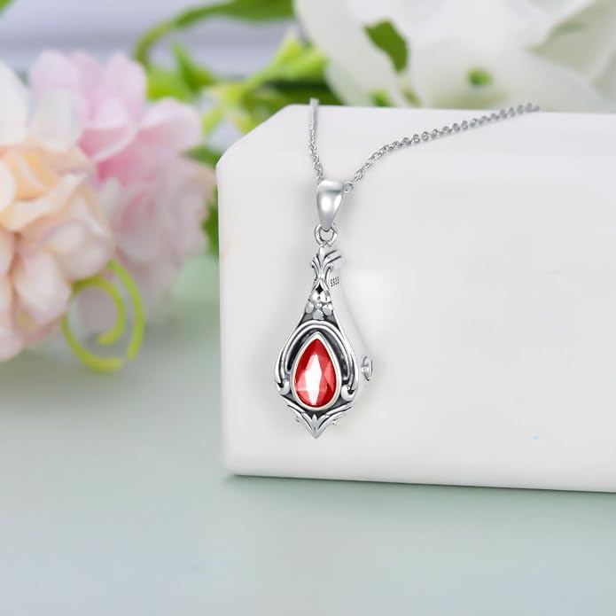 Seiyang Urn Necklace for Ashes 925 Sterling Silver with Birthstone Cremation Jewelry Keepsake Ashes Pendant Necklace Memorial Jewelry for Women Loved One