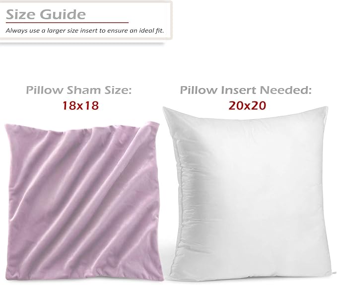 Nestl Throw Pillow Covers, Cozy Velvet Decorative Light Gray Lavender Pillow Covers 18 x 18 Inches, Soft Solid Couch Pillow Covers for Sofa, Bed and Car, Set of 2