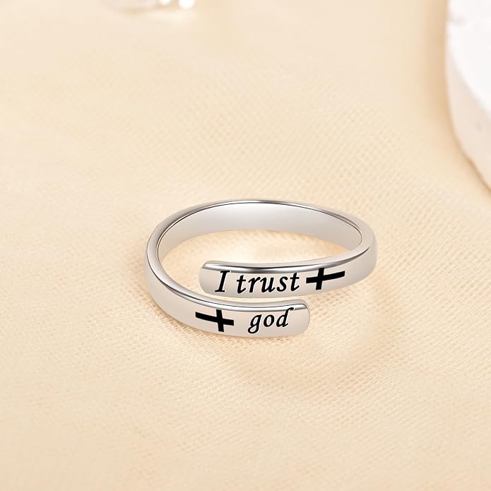 BEILIN 925 Sterling Silver Inspirational Jewelry Rings Adjustable Ring Personality Encouragement Gift for Teens Women