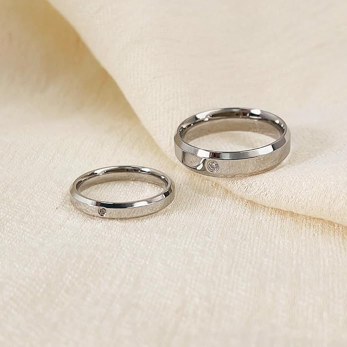 3mm 5mm Wedding Band for Women & Men Stainless Steel Couples Ring Comfort Fit High Polish