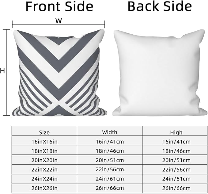 4 Pcs/Set Geometric Pillow Covers Boho Grey Winding Strips Circle Mid Century Geometry Stripes Minimalist Throw Pillow Covers for Home Sofa Couch Outdoor Decorative, 18"x18", Grey White