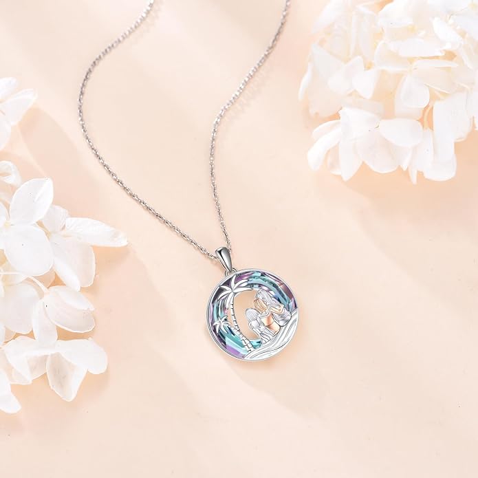 Sisters Necklace Sterling Silver Always My Sister Forever My Friend Jewelry Tree of Life Palm Trees Necklace for Women Female Friendship Jewelry