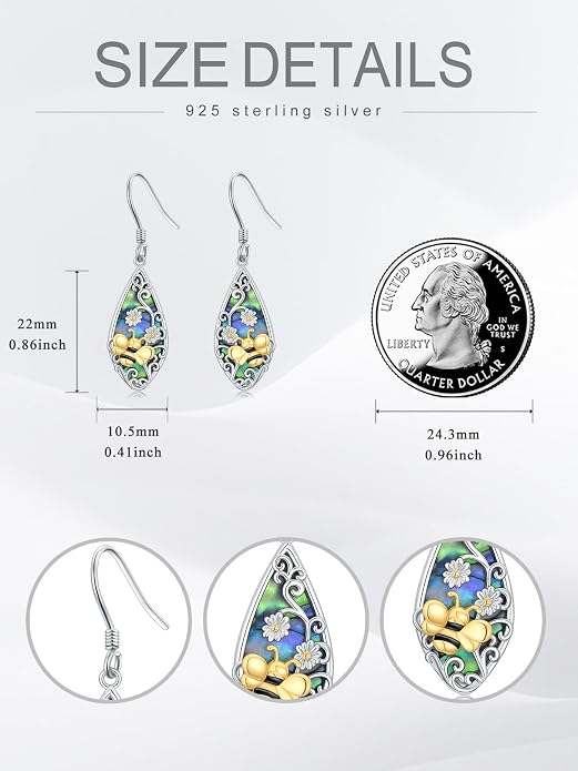 Seiyang Dangle Earrings 925 Sterling Silver Animal/American Flag/Turquoise Dangle Drop Earrings Jewelry Gifts for Women