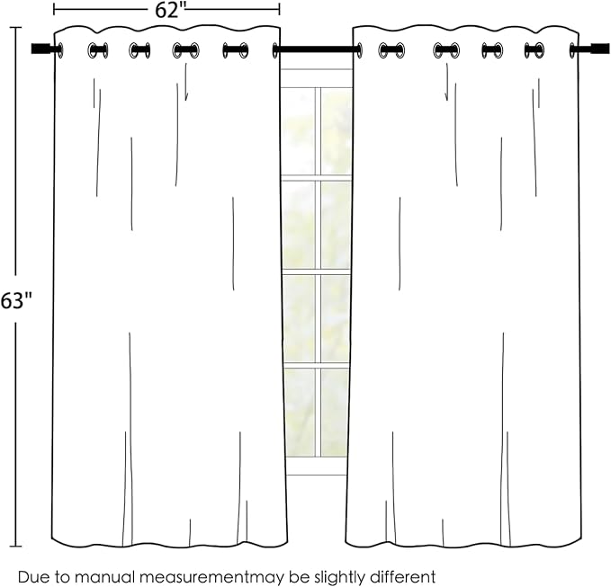 SimpleHome Navy Blue 100% Blackout Curtains Room Darkening Living Room 63 | Curtains for Bedroom,Thermal Insulated Grommet Window Drapes,Curtains for Living Room with Black Back,62 x 63 Inch,2 Panels