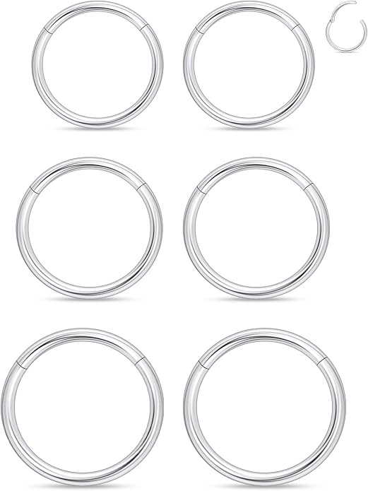 20G 18G 16G 14G 12G 10G 8G 6G 4G 2G Nose Rings Hoops 316l Surgical Steel Clicker Septum Lip Ring Tragus Helix Daith Rook Conch Snug Cartilage Lobe Earrings Hoop Piercing Jewelry For Women Men