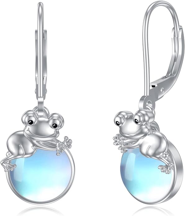 Dorunmo Moonstone Dangle Drop Earrings s925 Sterling Silver Leverback Earrings Filigree Moonstone Jewelry Birthday Gifts for Women