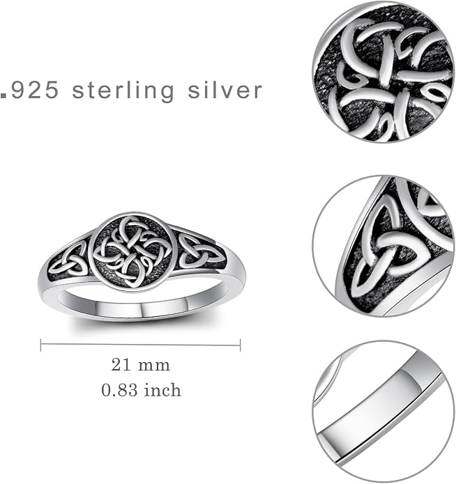 Witches Knot Ring 925 Sterling Silver Witches Celtic Ring Witches Jewelry Gifts for Women Men Size 7 to 9