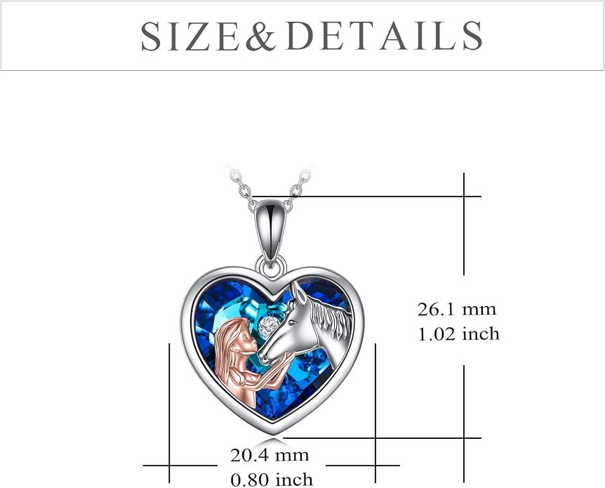 YFN Horse Pendant Necklace Sterling Silver Women with Horse Gift for Women