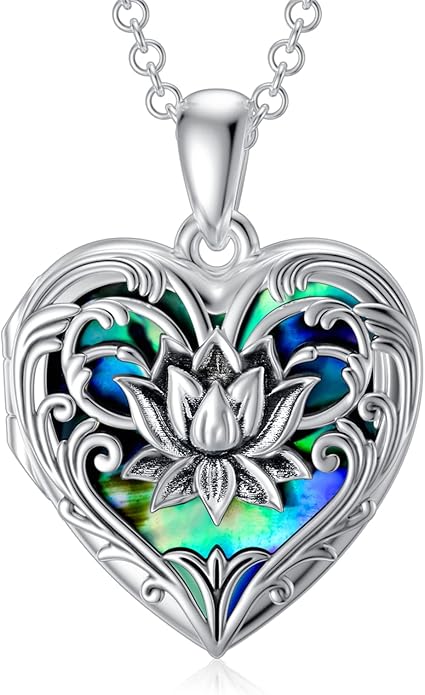 SOULMEET Personalized Silver Locket Necklace That Holds Pictures Photo Keep Someone Near to You, Memorial Custom Lockets Necklaces Letters Engraving for His Her