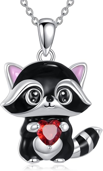 Bat/Cow/Cat/Bunny Necklace 925 Sterling Silver Heart Animal Pendant Necklace for Women