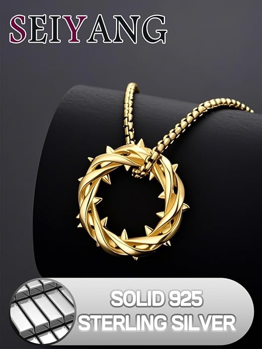 Seiyang Crown of Thorns Necklace 925 Sterling Silver Crown Pendant Amulet Jewelry Gifts (with Gift Box)