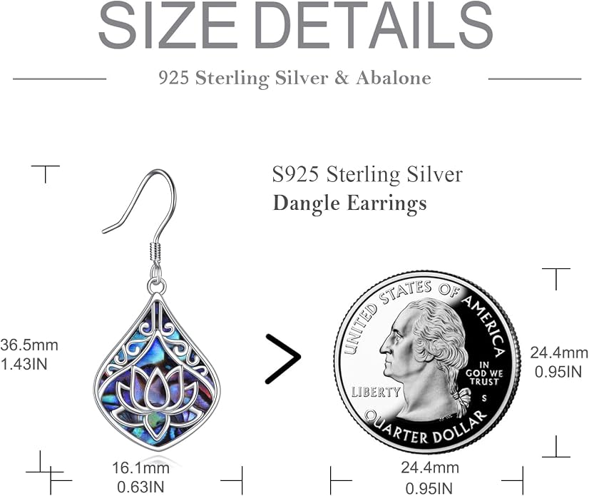 POPLYKE 925 Sterling Silver Tree of Life Dangle Earrings for Women Fashion Abalone Shell Jewelry Gifts for Mom Sister Friend Birthday