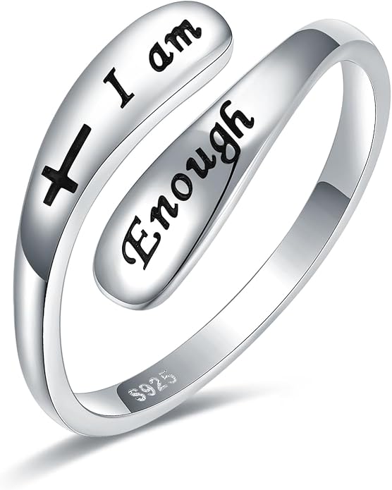 925 Sterling Silver Inspirational Adjustable Rings - Personality Encouragement Jewelry Gift For Women