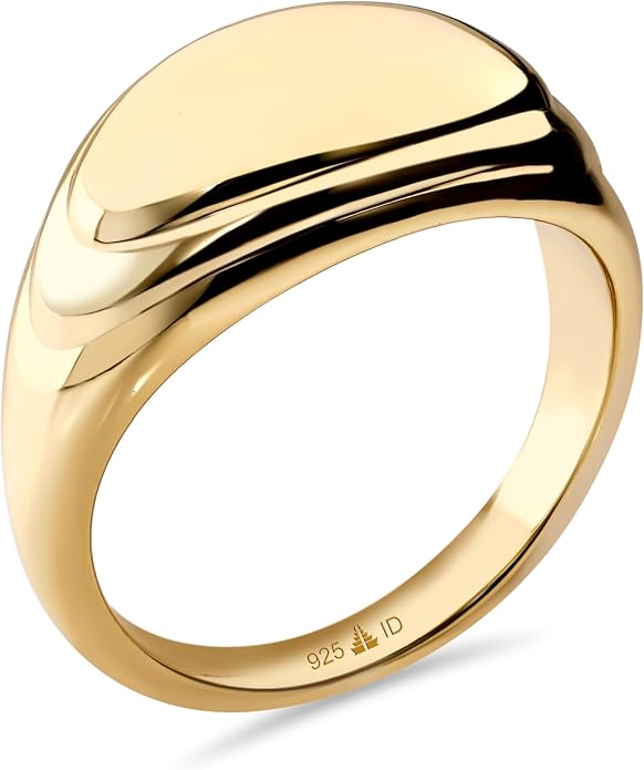 DEVATA Gold or Rhodium Plated Sterling Silver 925 – Eternity, Band Ring for Women – Heart, Knot, Clover, Infinity, Mariner, Cable, Curb, Cuban, Figaro, Daisy, Rope, Ribbed, Dome