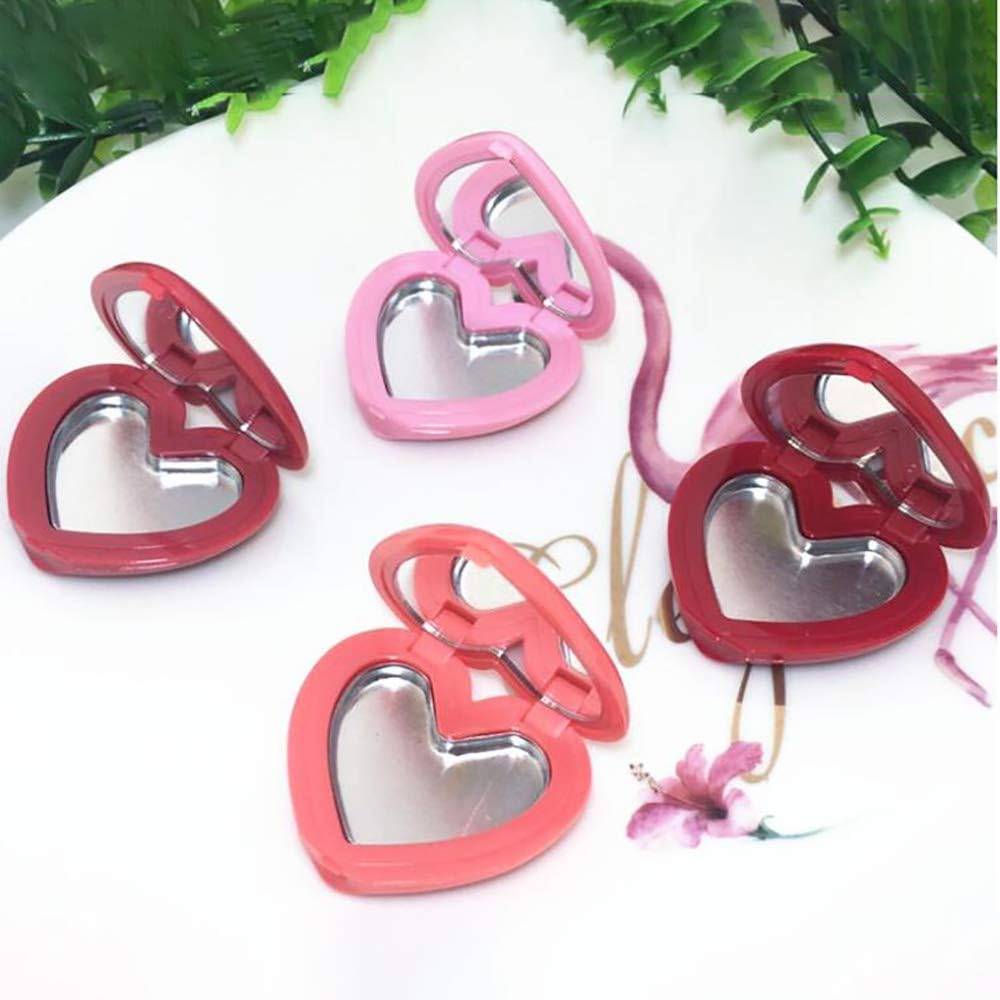 RONRONS 8 Pack Empty Eyeshadow Palette Mini Heart Shaped Lipstick Container Case DIY Cosmetics Container with Mirror