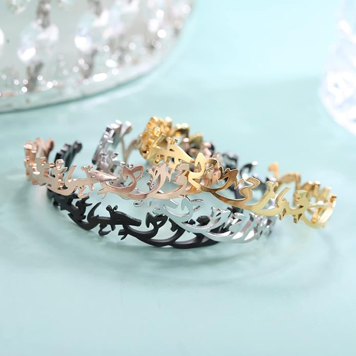 Qitian Islamic Jewelry Gifts for Women Allah Gold Bangles Bracelets Ayatul Kursi Arabic Cuff Bracelet for Women Men Islam Eid Ramadan New Year Gifts