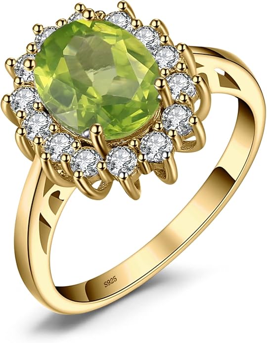 JewelryPalace Princess Diana Kate Middleton Class Gemstone Birthstone Sapphire Halo Engagement Rings for Women, Anniversary 14K White Yellow Rose Gold Plated 925 Sterling Silver Promise Rings for Her