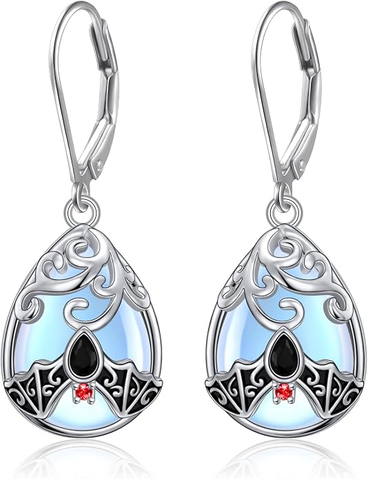 925 Sterling Silver Filigree Dangle Drop Earrings Daisy/Lotus/Rose Flower/Moonstone Leverback Teardrop Earrings for Women Infinity Celtic Knot Daisy Lotus Jewelry for Mothers Day